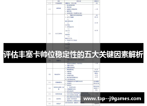 评估丰塞卡帅位稳定性的五大关键因素解析